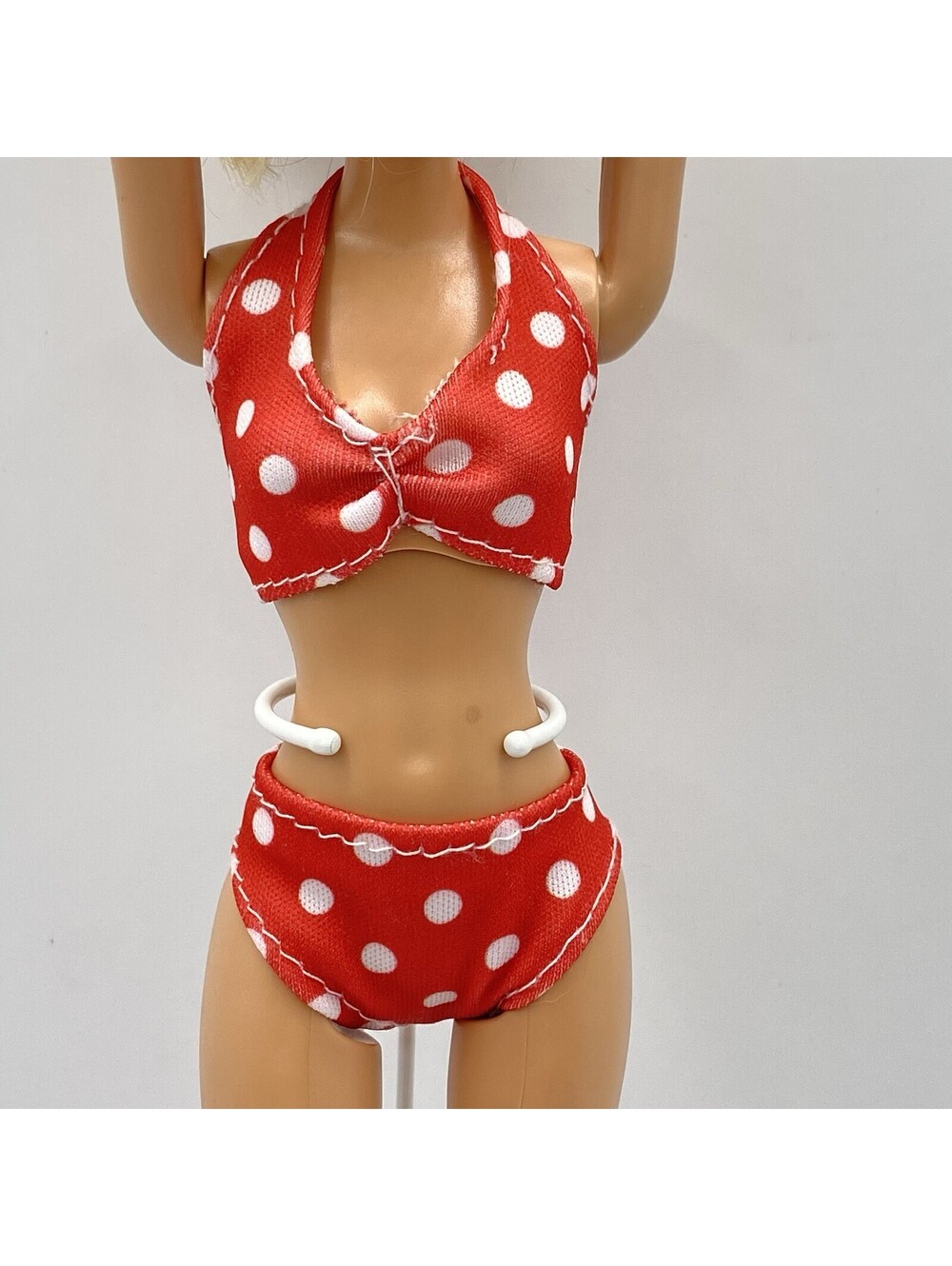Vintage Barbie Size Bikini Red-white Polka Dots Pin Up B7